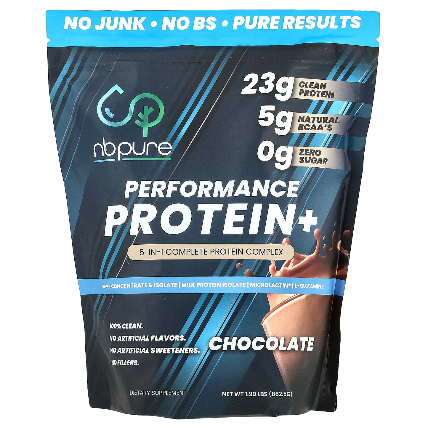 NB Pure, Performance Protein+, Chocolate, 1.9 lbs (862.5 g)