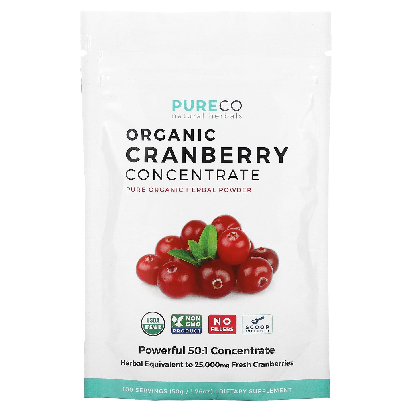 Pure Co., Organic Cranberry Concentrate, 1.76 oz (50 g)