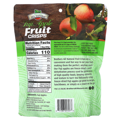 Brothers-All-Natural, Fruit Crisps, Fuji Apple, 1 oz (28 g)