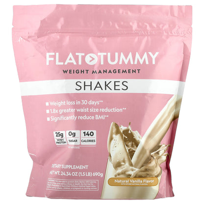 Flat Tummy, Shakes, Natural Vanilla, 1.5 lb (690 g)