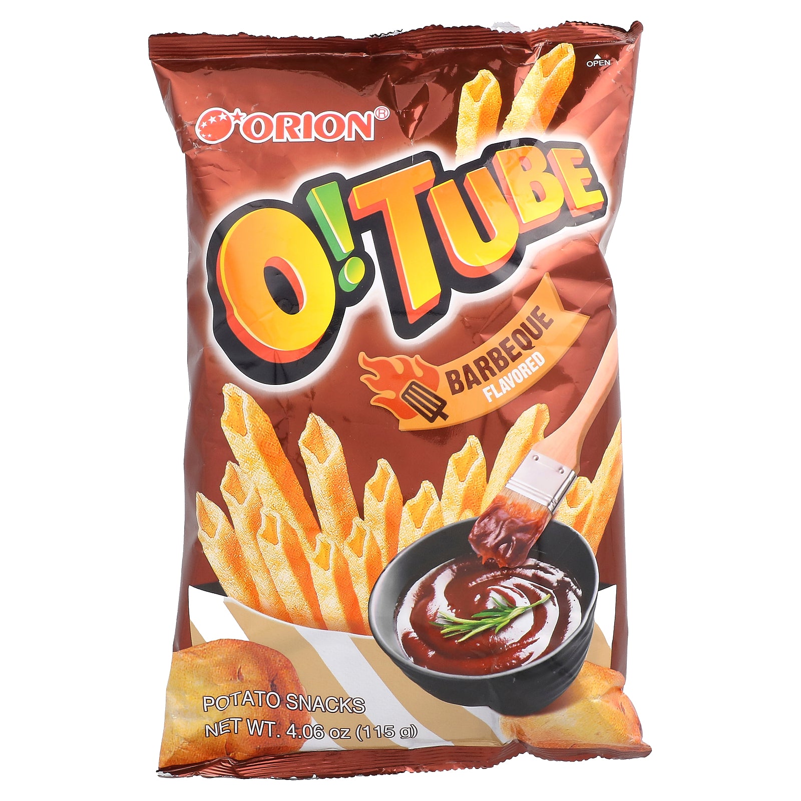 Orion, O! Tube, Potato Snacks, Barbeque, 4.06 oz (115 g)