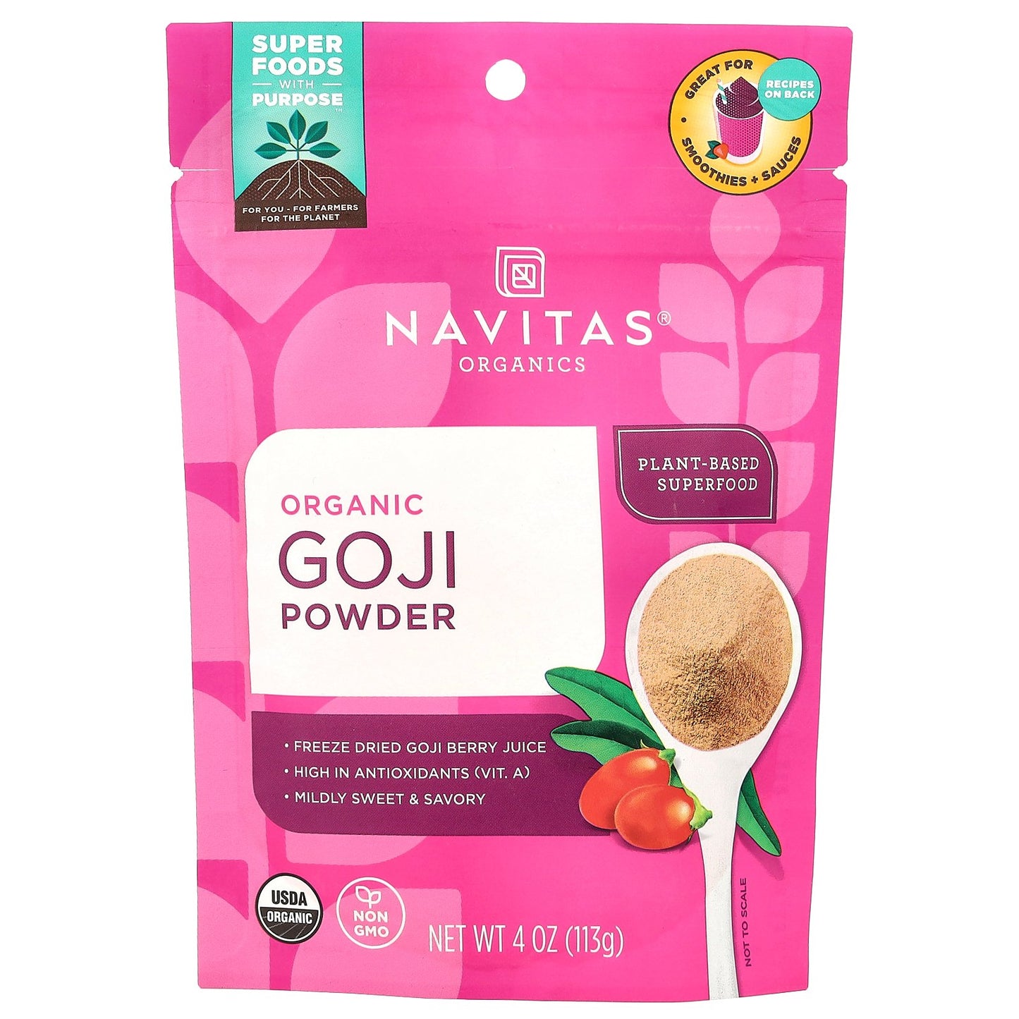 Navitas Organics, Organic Goji Powder, 4 oz (113 g)