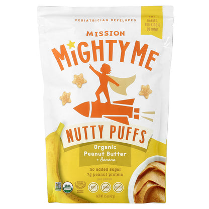 Mission MightyMe, Nutty Puffs, Organic Peanut Butter + Banana, 1.5 oz (42 g)