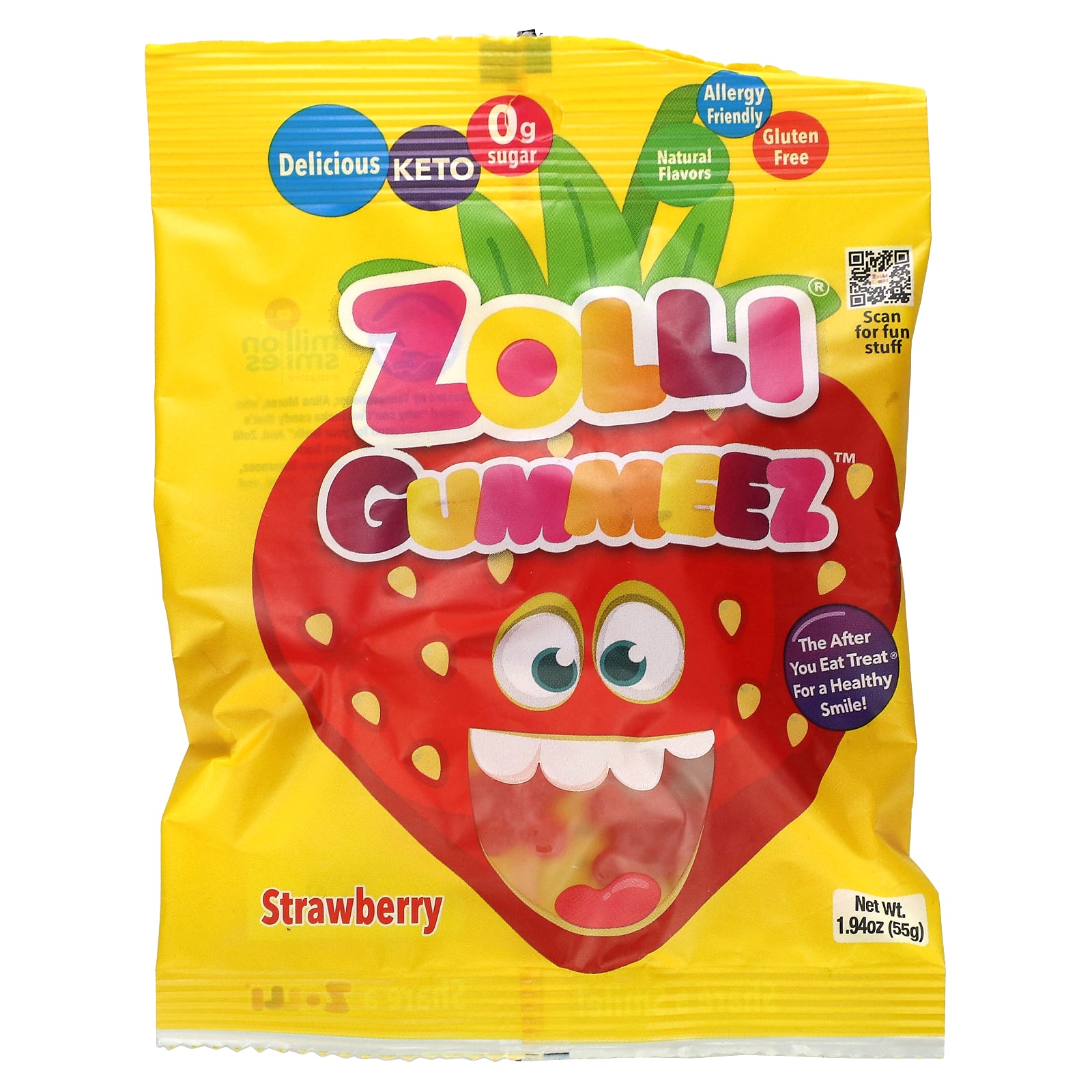 Zollipops, Zolli Gummeez, Strawberry, 1.94 oz (55 g)