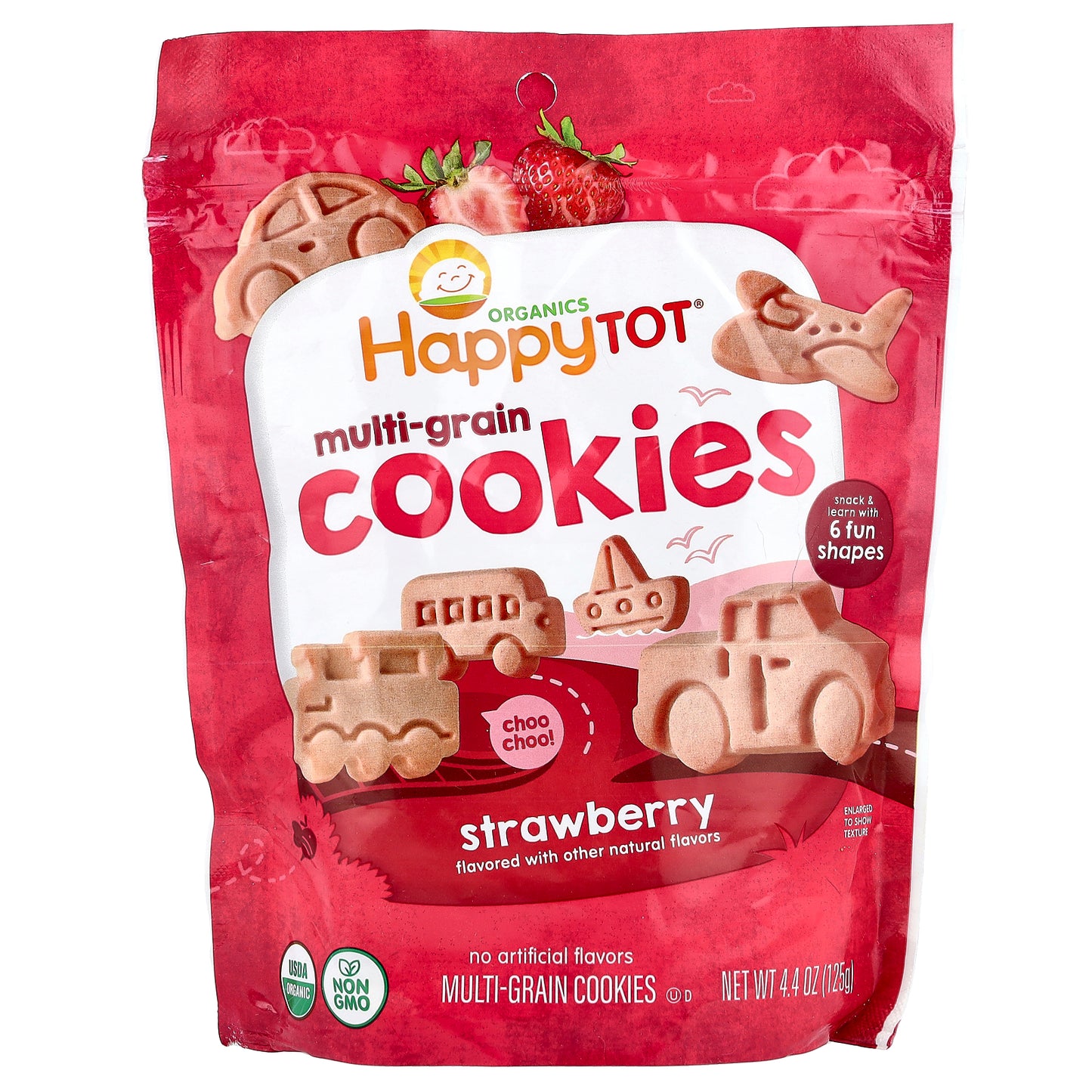 Happy Family Organics, Multi-Grain Cookies, 2+ Years, Strawberry, 4.4 oz (125 g)