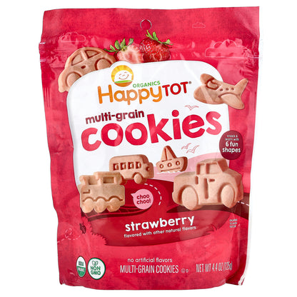 Happy Family Organics, Multi-Grain Cookies, 2+ Years, Strawberry, 4.4 oz (125 g)