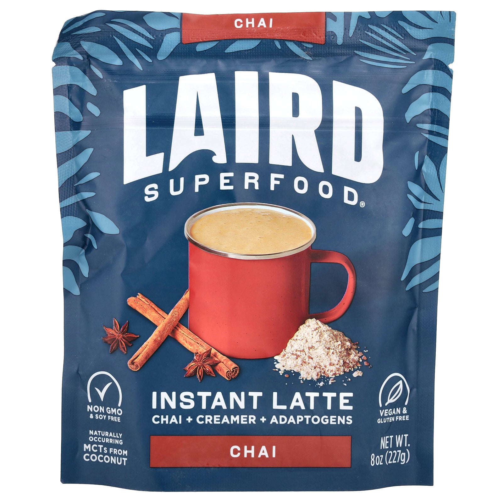 Laird Superfood, Instant Latte, Chai + Creamer + Adaptogens, Chai, 8 oz (227 g)