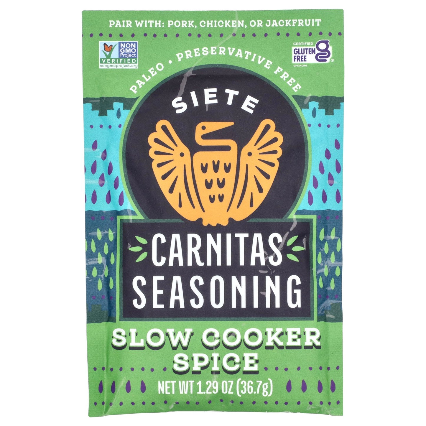 Siete, Carnitas Seasoning, Slow Cooker Spice, 1.29 oz (36.7 g)
