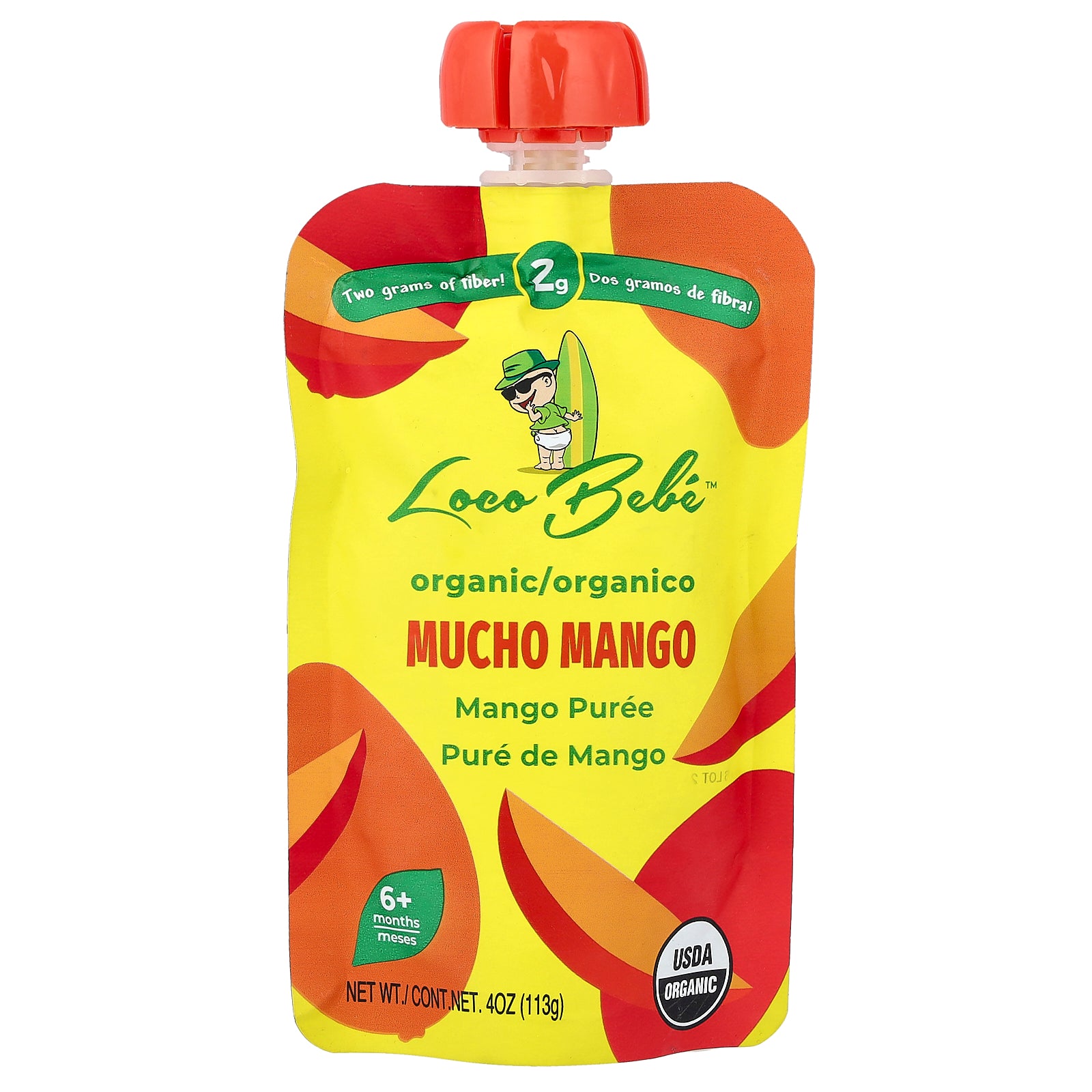 Loco Bebe, Organic Puree, 6+ Months, Mucho Mango, 4 oz (113 g)