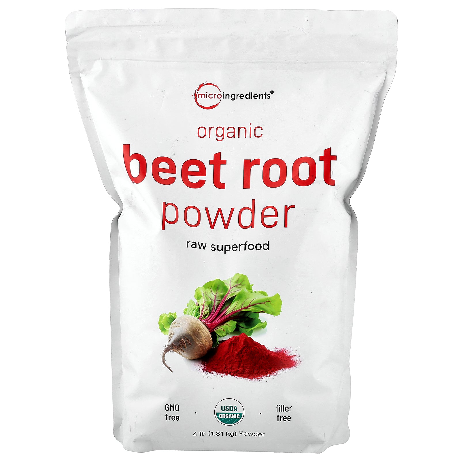 Micro Ingredients, Organic Beet Root Powder, 4 lb (1.81 kg)