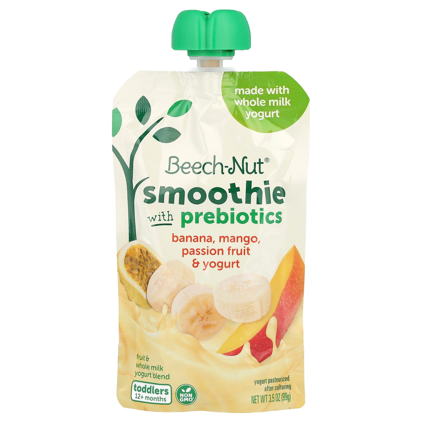 Beech-Nut, Smoothie with Prebiotics, 12+ Months, Banana, Mango, Passion Fruit & Yogurt, 3.5 oz (99 g)