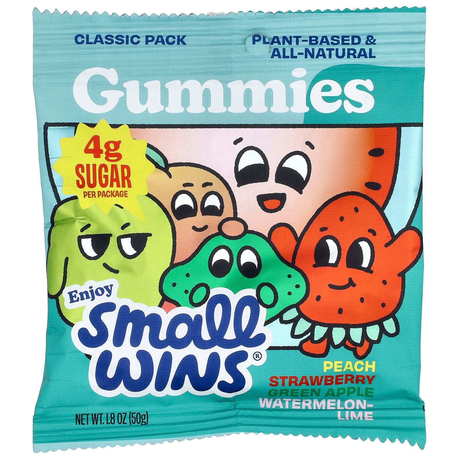 Enjoy Small Wins, Gummies, Classic Pack, Peach, Strawberry, Green Apple, Watermelon-Lime, 1.8 oz (50 g)