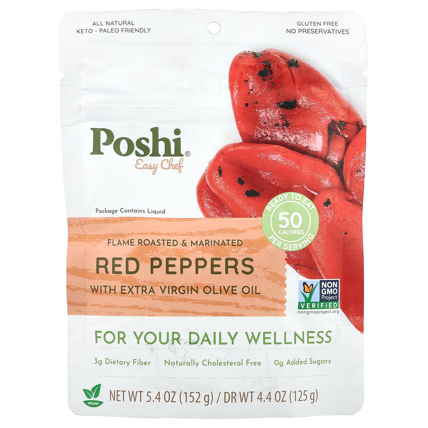 Poshi, Easy Chef, Red Peppers With Extra Virgin Olive Oil, 5.4 oz (152 g)