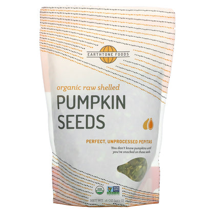 Earthtone Foods, Organic Raw Shelled Pumpkin Seeds, 16 oz (453 g)