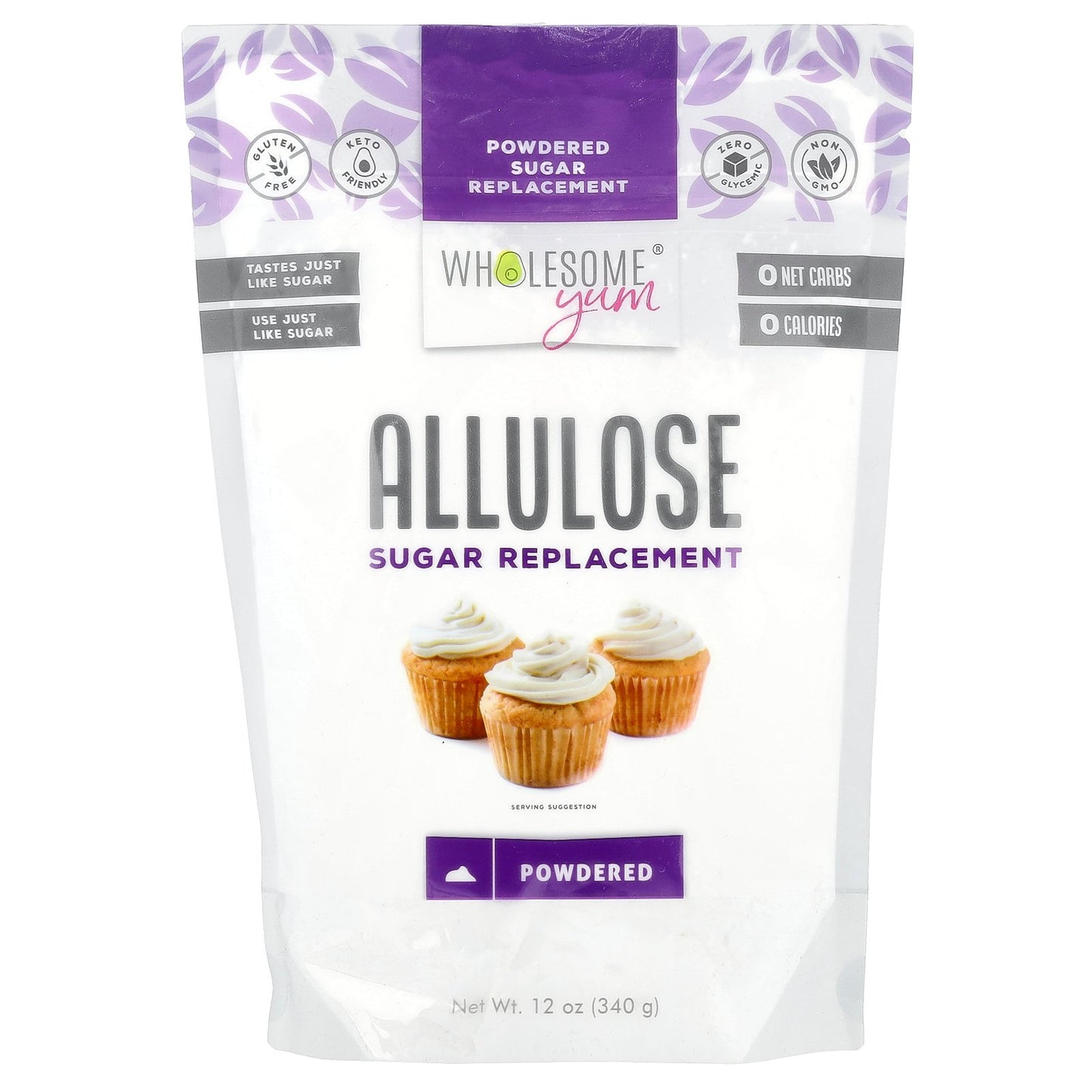 Wholesome Yum, Allulose Powdered Sugar Replacement, 12 oz (340 g)