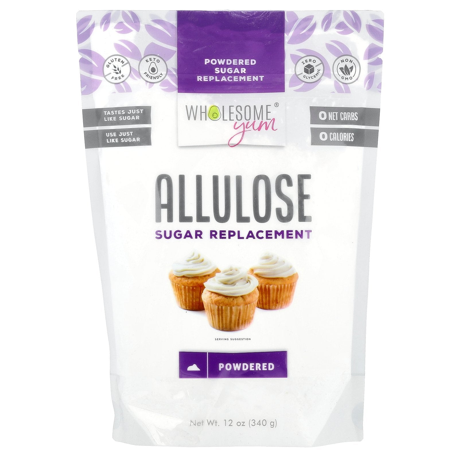 Wholesome Yum, Allulose Powdered Sugar Replacement, 12 oz (340 g)
