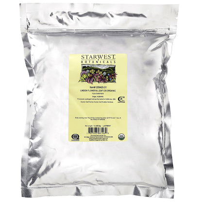 Starwest Botanicals, Organic Linden Flower & Leaf, Cut & Sifted, 1 lb (453.6 g)