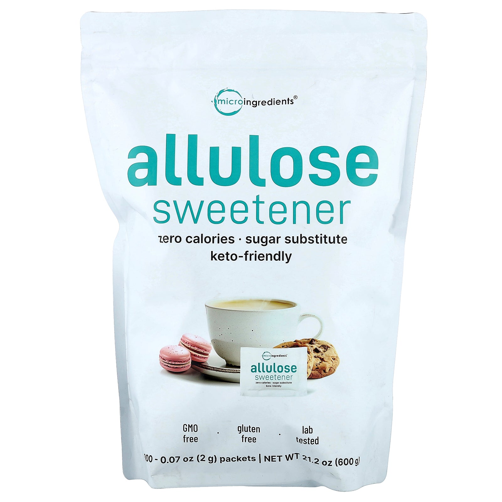 Micro Ingredients, Allulose Sweetener, 300 Packets, 0.07 oz (2 g) Each