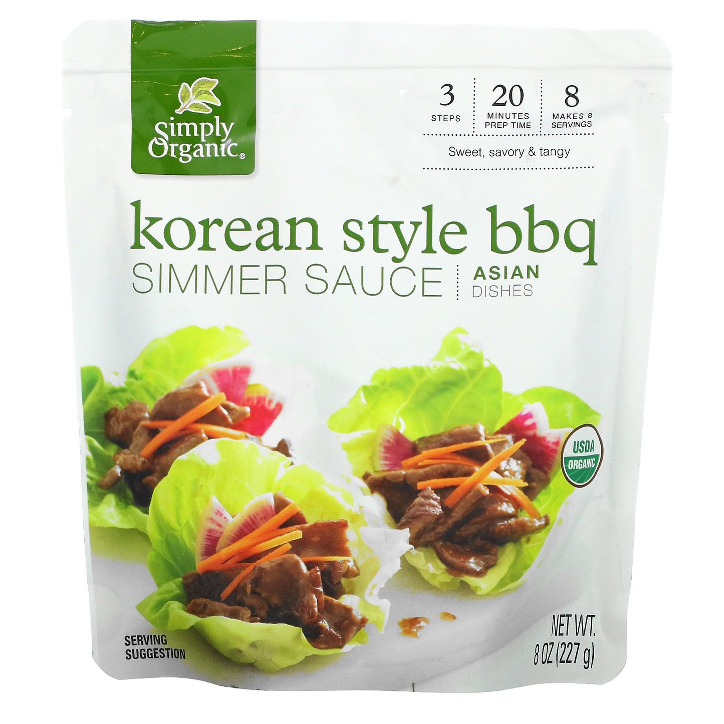 Simply Organic, Asian Dishes, Korean Style BBQ Simmer Sauce, 8 oz (227 g)