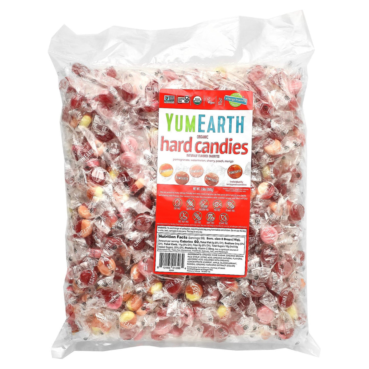 YumEarth, Organic Hard Candies, Assorted, 3.5 lbs (1,588 g)