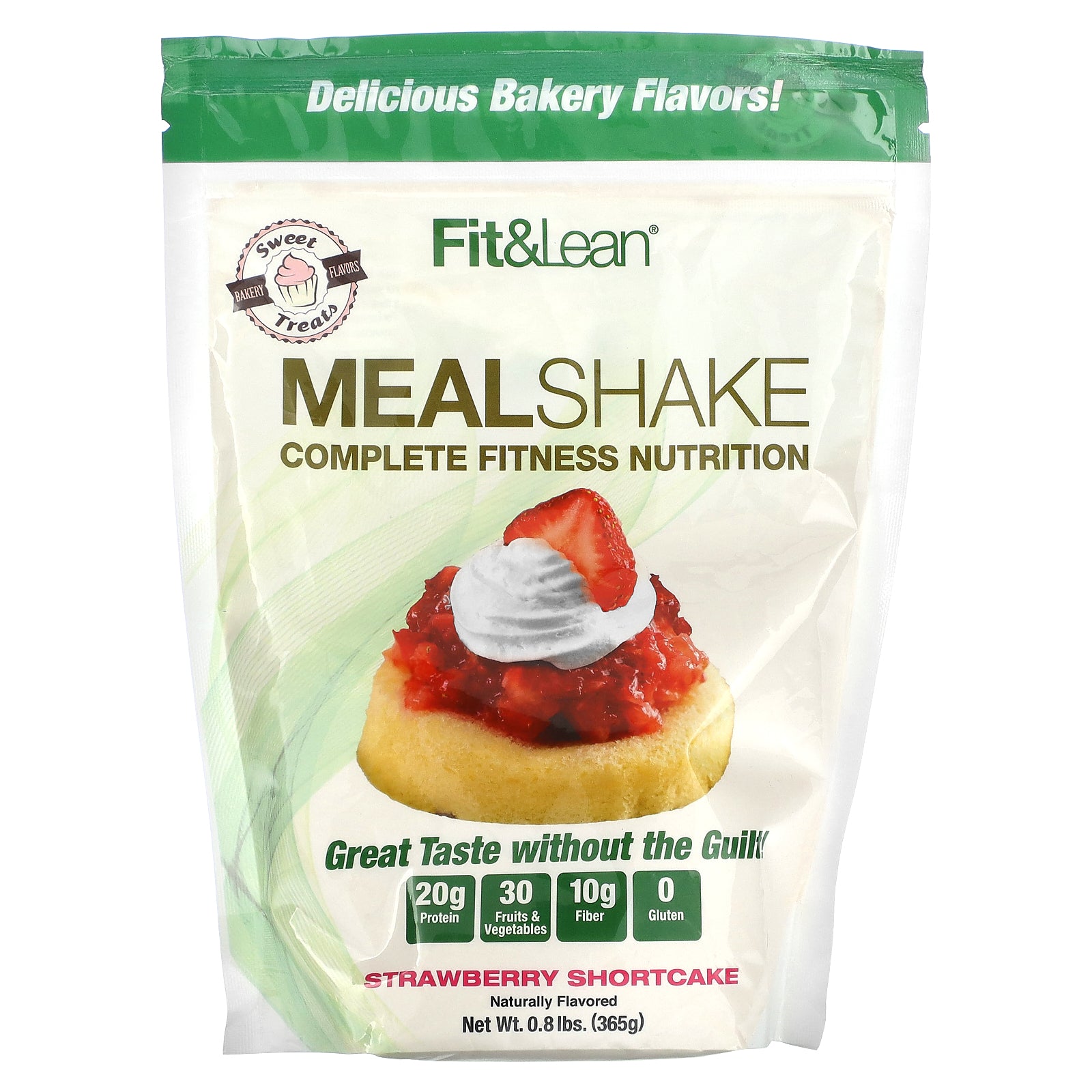 Fit & Lean, Meal Shake, Complete Fitness Nutrition, Strawberry Shortcake, 0.8 lbs (365 g)