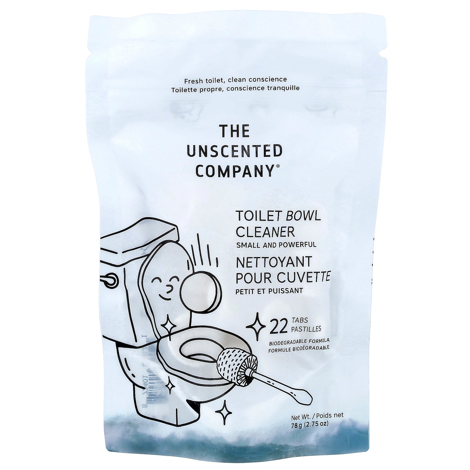 The Unscented Company, Toilet Bowl Cleaner, Fragrance Free, 22 Tabs, 2.75 oz (78 g)
