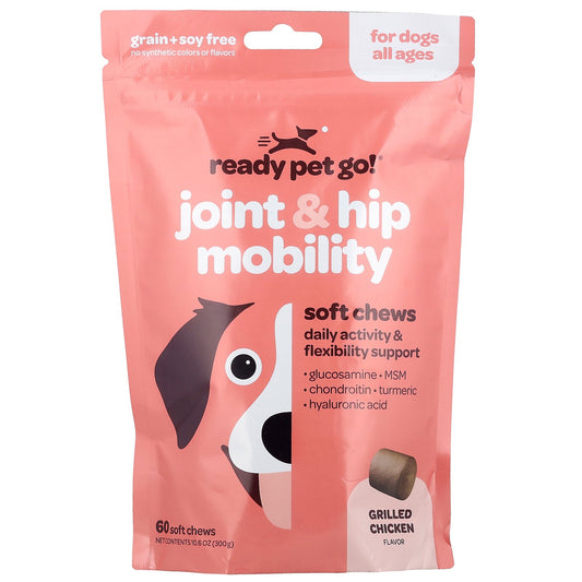 Ready Pet Go, Joint & Hip Mobility, For Dogs, All Ages, Grilled Chicken ,  60 Soft Chews, 10.6 oz (300 g)