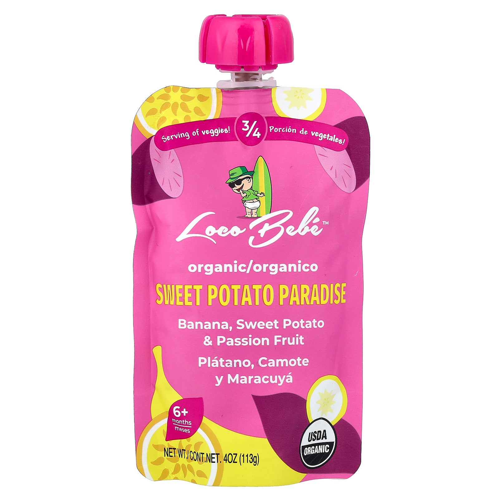 Loco Bebe, Organic Puree, 6+ Months, Sweet Potato Paradise, 4 oz (113 g)