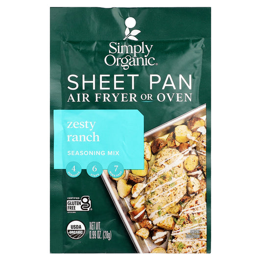 Simply Organic, Sheet Pan Seasoning Mix, Zesty Ranch, 0.99 oz (28 g)