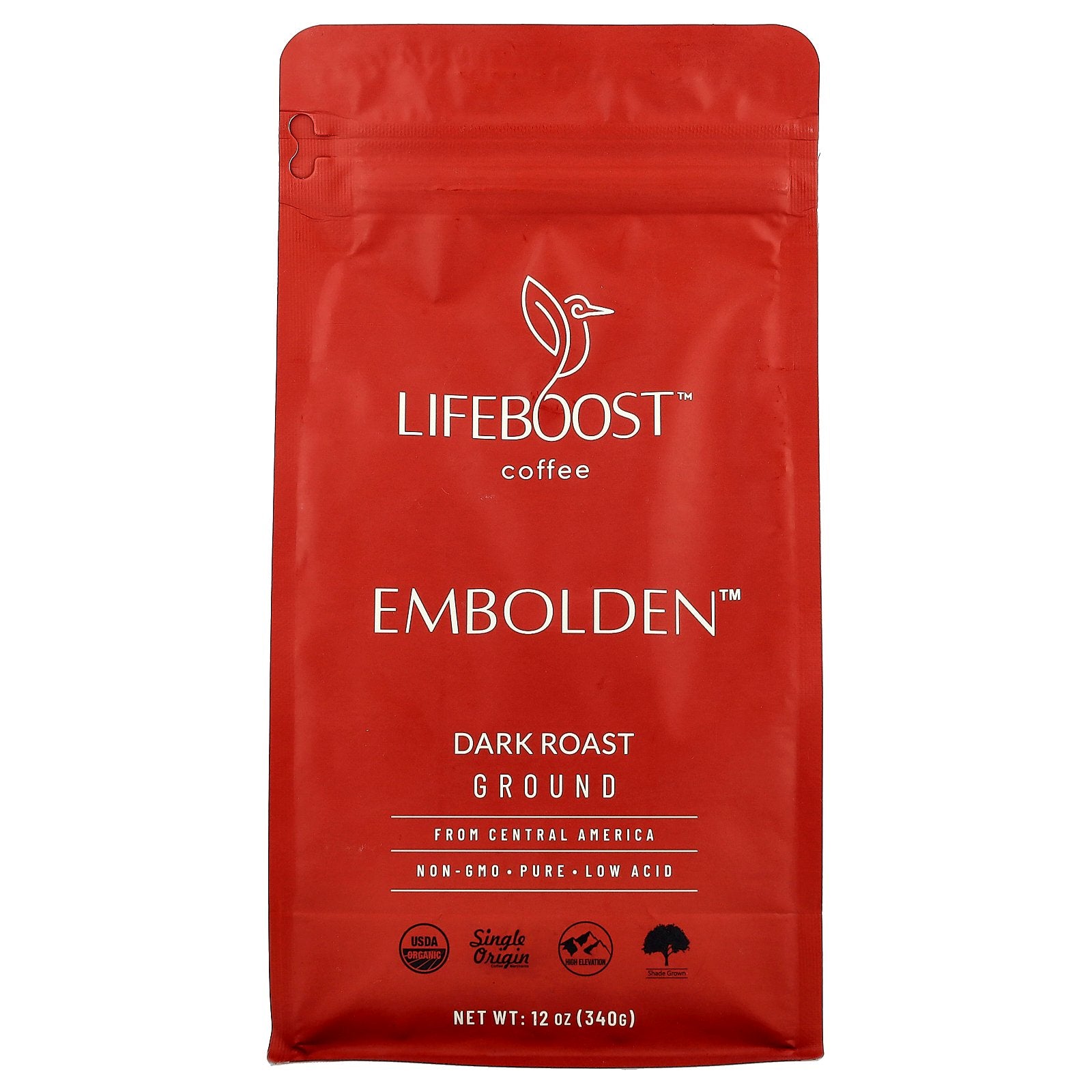 Lifeboost, Coffee, Embolden™, Ground, Dark Roast, 12 oz (340 g)