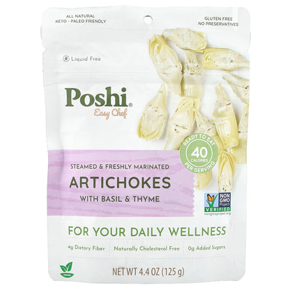 Poshi, Easy Chef, Artichokes With Basil & Thyme, 4.4 oz (125 g)