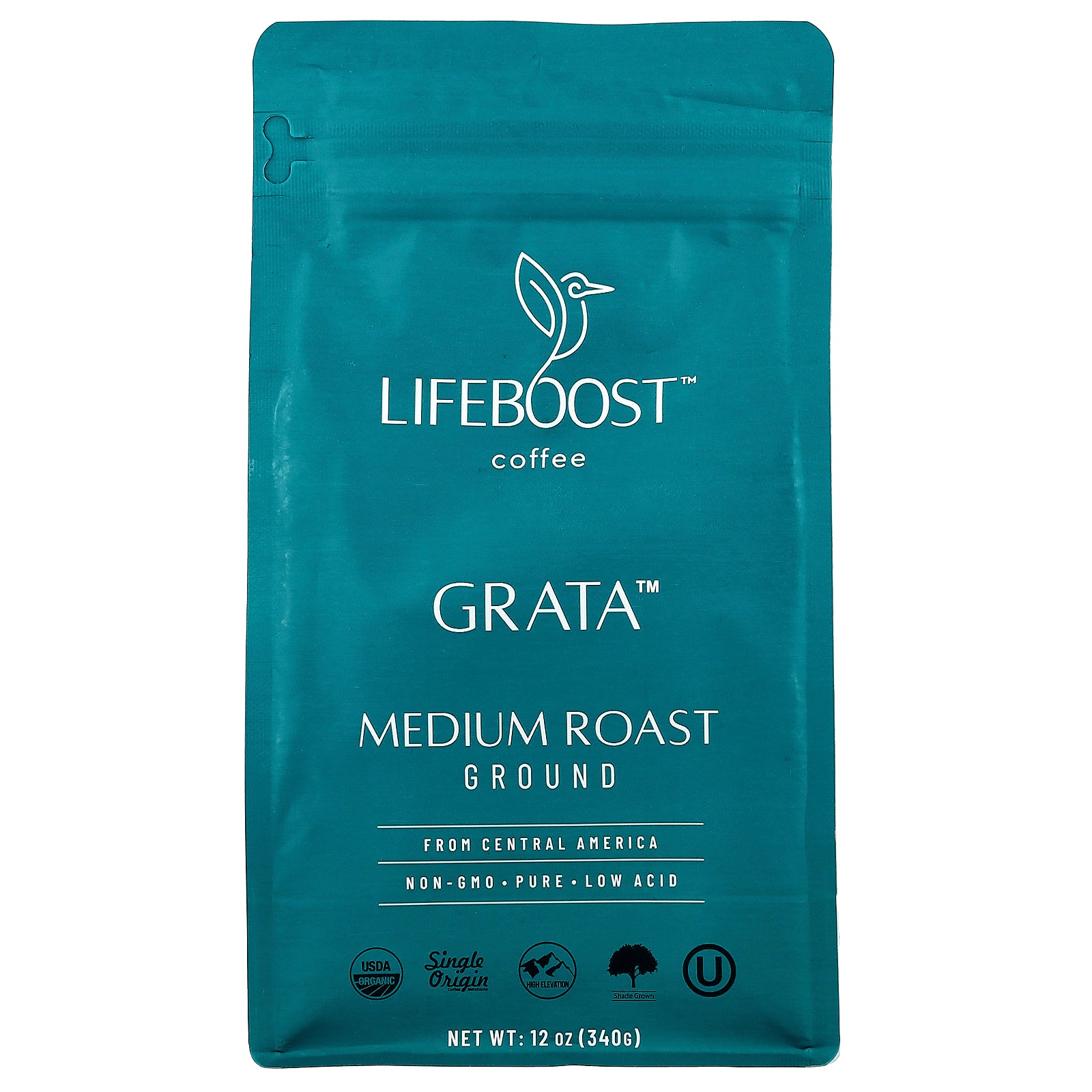 Lifeboost, Coffee, Grata™, Ground, Medium Roast, 12 oz (340 g)