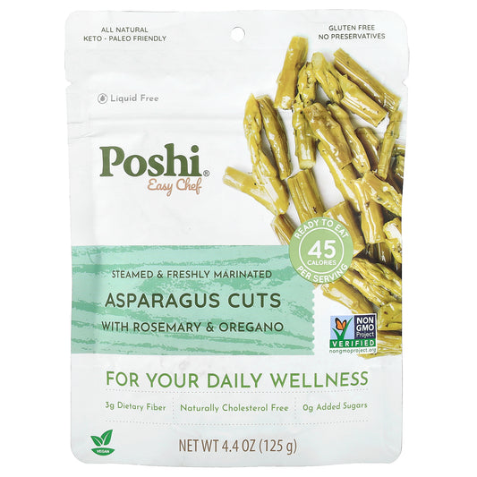 Poshi, Easy Chef, Asparagus Cuts With Rosemary & Oregano, 4.4 oz (125 g)