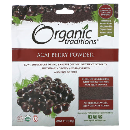 Organic Traditions, Acai Berry Powder, 3.5 oz (100 g)