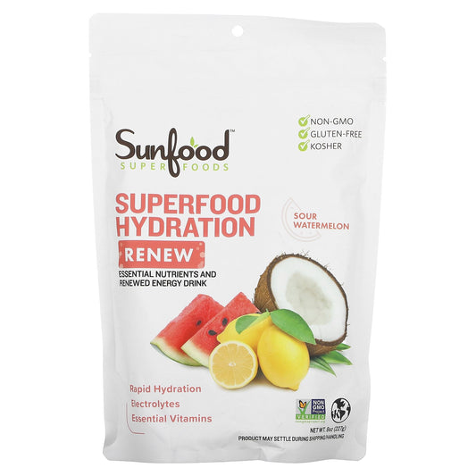 Sunfood, Superfood Hydration Renew, Sour Watermelon, 8 oz (227 g)