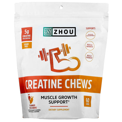 Zhou Nutrition, Creatine Chews, Peach Mango, 60 Chews