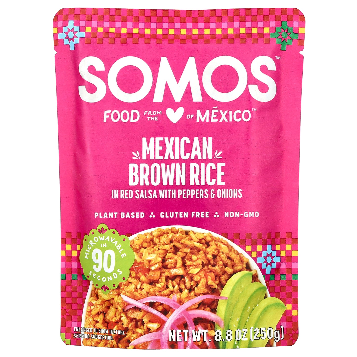 Somos, Mexican Brown Rice In Red Salsa With Peppers & Onions, 8.8 oz (250 g)