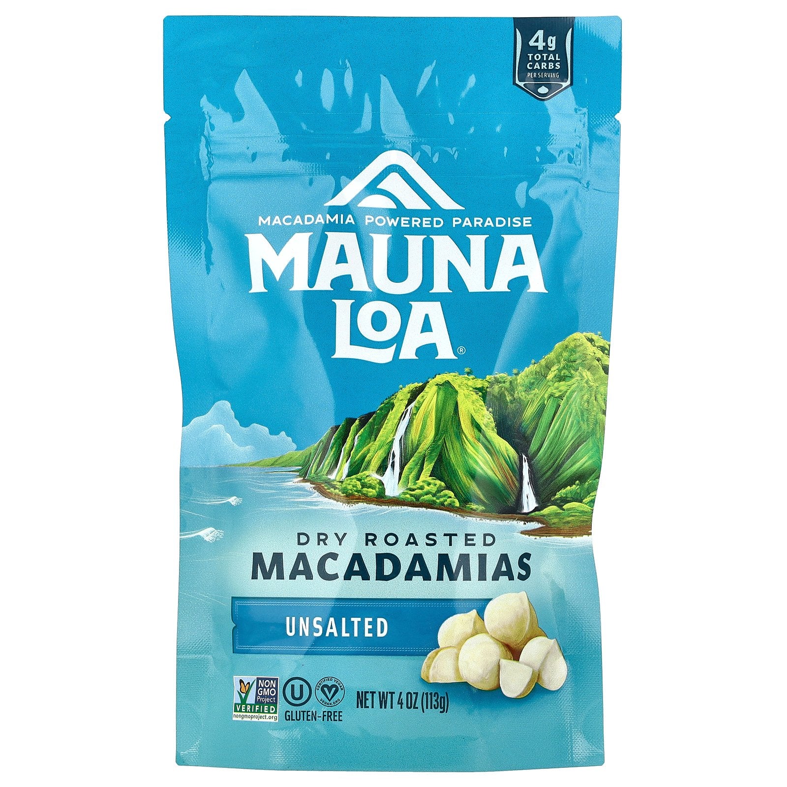 Mauna Loa, Dry Roasted Macadamias, Unsalted, 4 oz (113 g)
