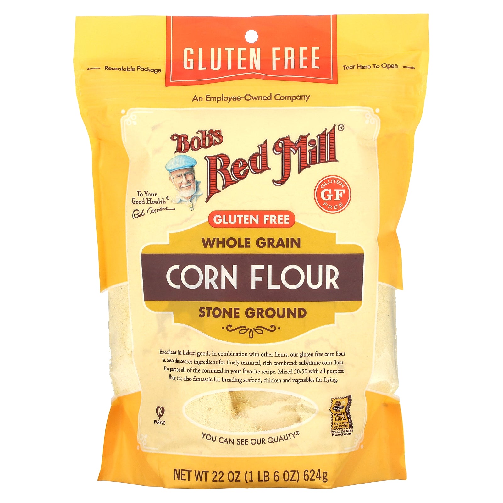 Bob's Red Mill, Corn Flour, Whole Grain , 1 lb 6 oz (624 g)