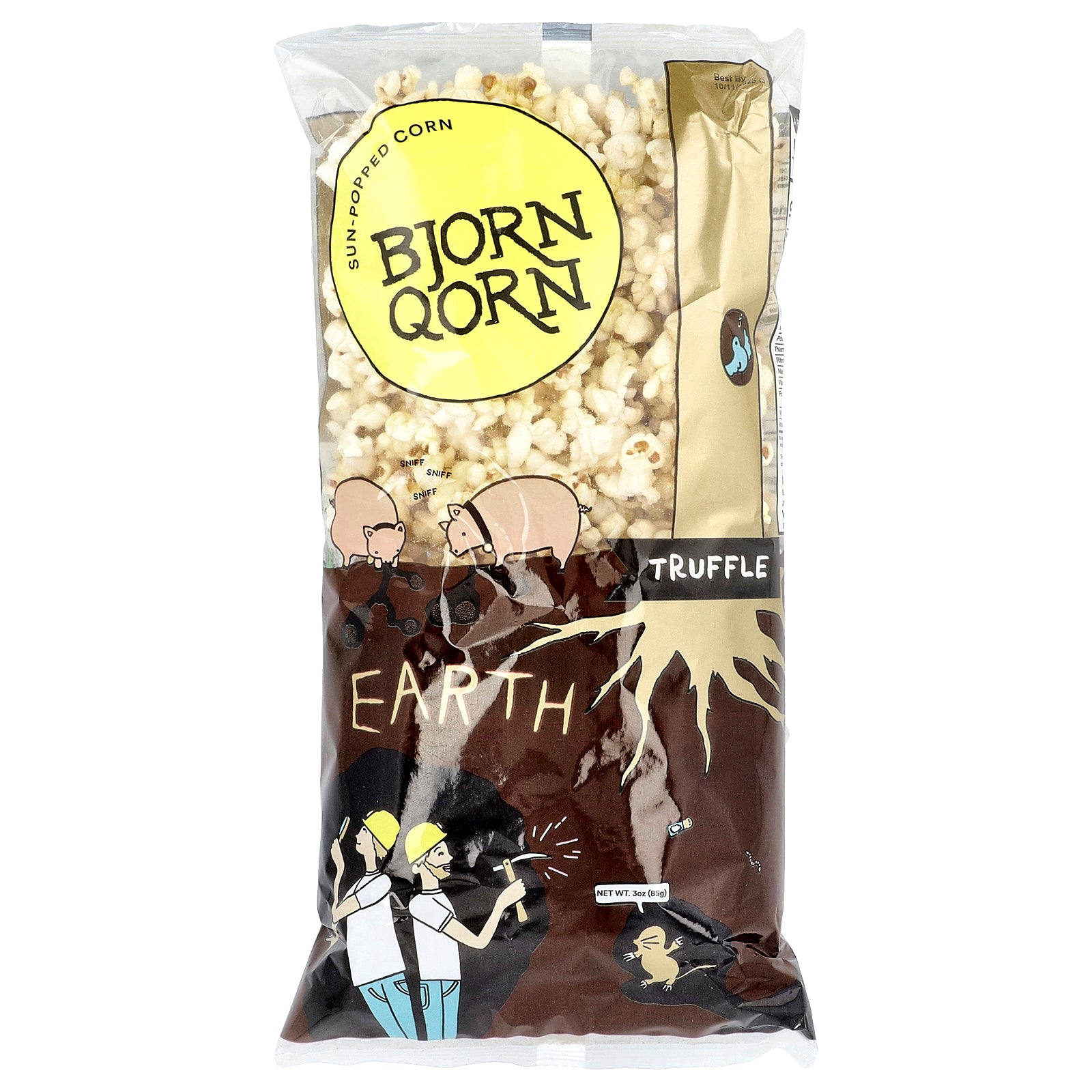 BjornQorn, Sun-Popped Corn, Earth Truffle, 3 oz (85 g)