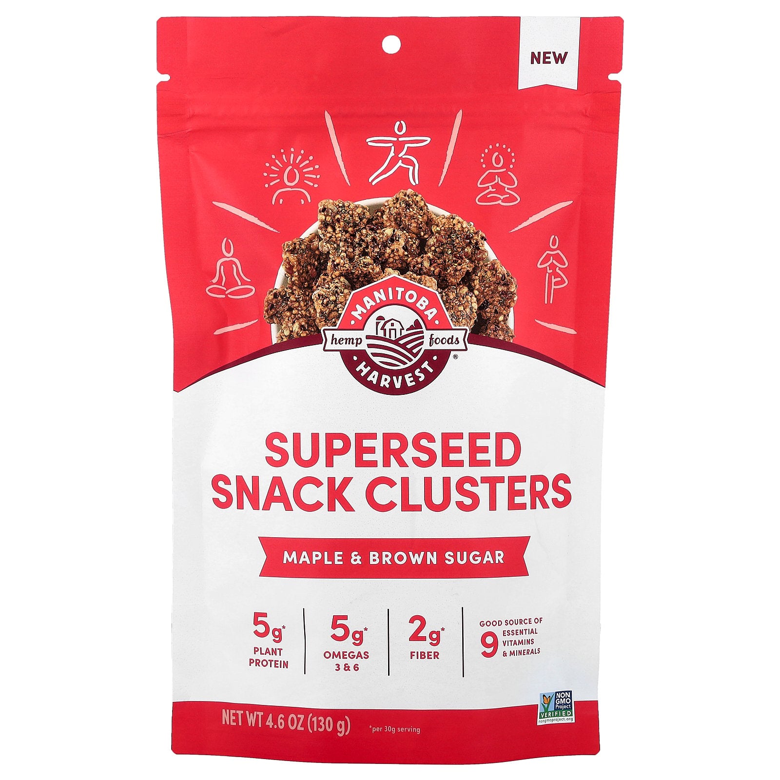 Manitoba Harvest, Superseed Snack Clusters, Maple & Brown Sugar, 4.6 oz (130 g)