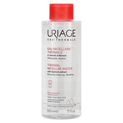 Uriage, Thermal Micellar Water with Apricot Extract, Sensitive Skin, 17 fl oz (500 ml)