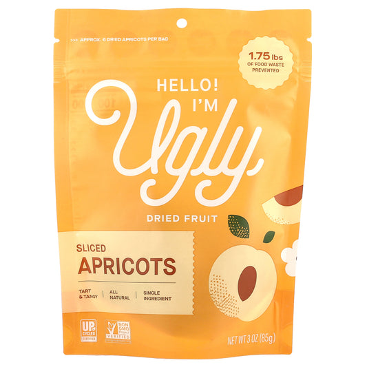 Hello! I'm Ugly, Dried Fruit, Sliced Apricots, 3 oz (85 g)