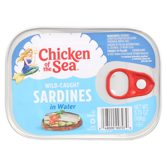 Chicken of the Sea, Wild-Caught Sardines in Water, 3.75 oz (106 g)