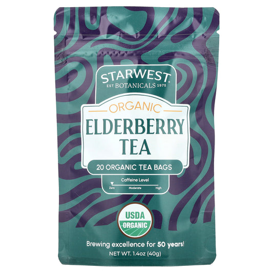 Starwest Botanicals, Organic Elderberry Tea, 20 Tea Bags, 1.4 oz (40 g)