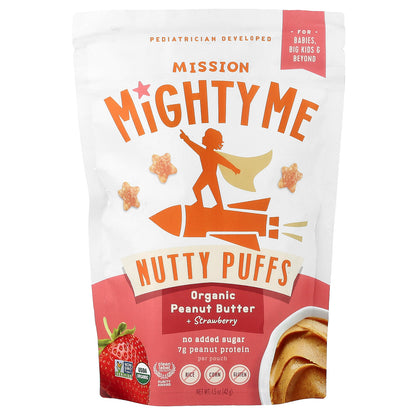 Mission MightyMe, Nutty Puffs, Organic Peanut Butter + Strawberry, 1.5 oz (42 g)