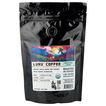 Pure Indian Foods, Luru™ Coffee, Ground, Medium Roast, 8 oz (226 g)