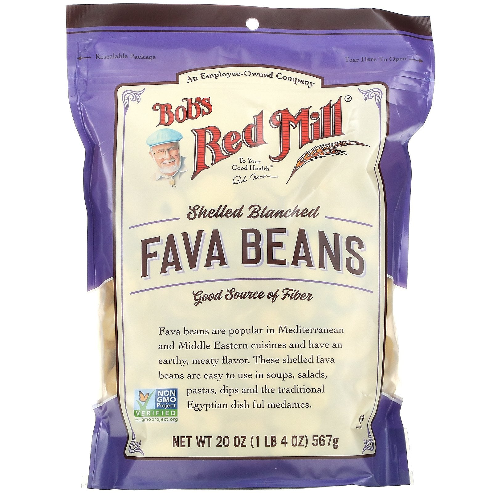 Bob's Red Mill, Fava Beans, Shelled Blanched,  20 oz (567 g)