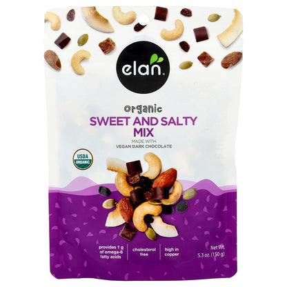 Elan, Organic Sweet and Salty Mix With Dark Chocolate, 5.3 oz (150 g)