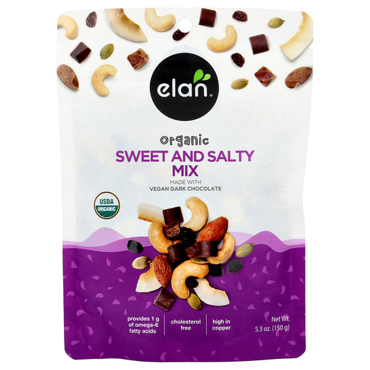 Elan, Organic Sweet and Salty Mix With Dark Chocolate, 5.3 oz (150 g)
